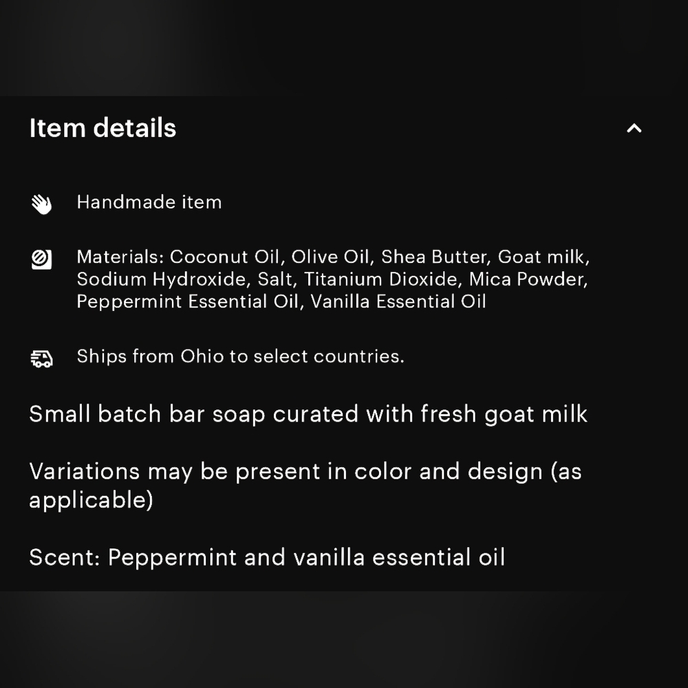 ✨️Sold Out✨️ Sweet Mint Goat Milk Soap - Picture 2 of 2
